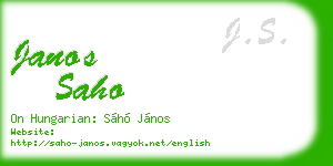janos saho business card